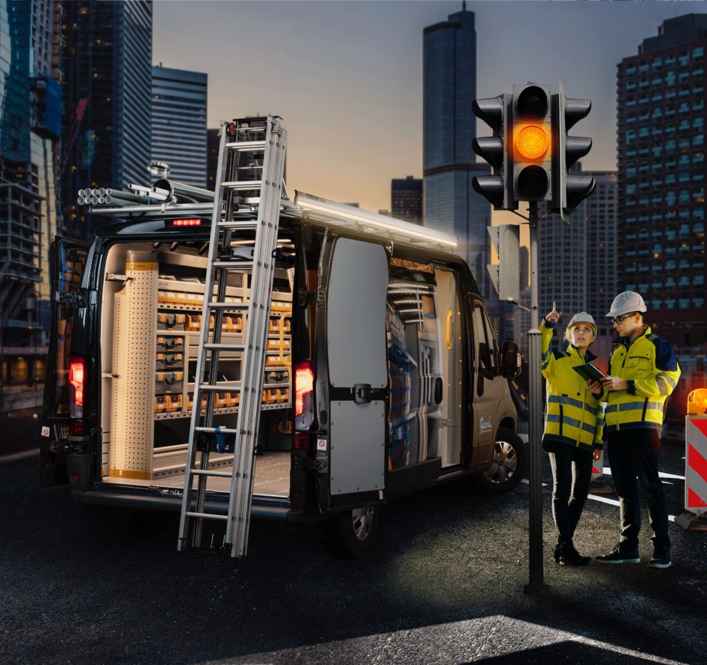 Daktransport op een bestelwagen: spaceup ladderdrager